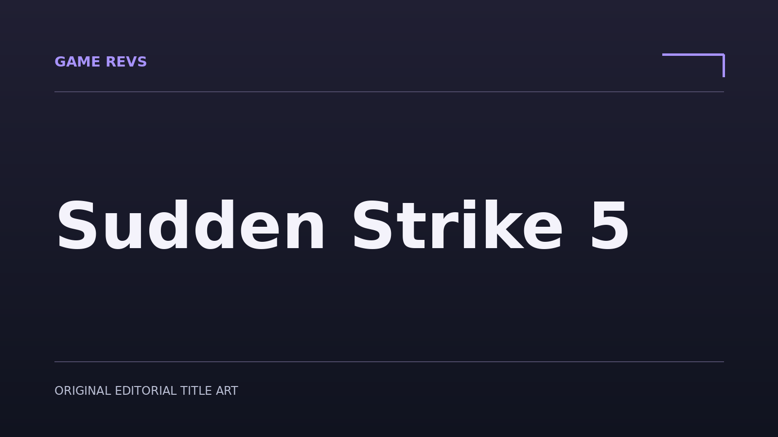 Sudden Strike 5 — original editorial title artwork; not official game artwork